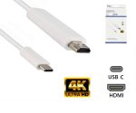 USB 3.1 Kabel Typ C Stecker auf HDMI Stecker, 4K2K@60Hz, HDCP, HDR, weiß, Länge 1,00m